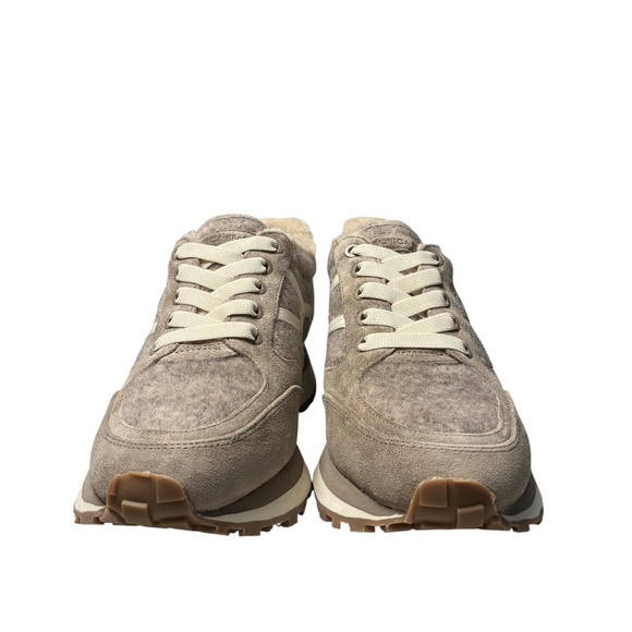 NWT Veronica Beard Valentina3 Shearling Lined Sneakers Cobblestone Suede Size 9 - Picture 6 of 9